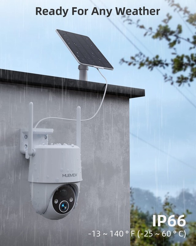 Solar Security Cameras Wireless Outdoor, 2K 360° PTZ Battery Powered Outdoor ... gallery