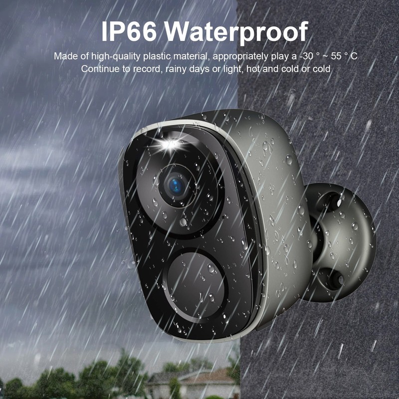 3MP Solar Home Security Camera Wireless Two-Way Audio 2K WiFi Night Vision+64GB gallery