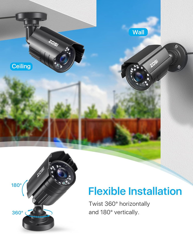 4PK 1920TVL 1080P Security Camera 3.6Mm Lens 2MP CCTV Camera Home Security Day N gallery