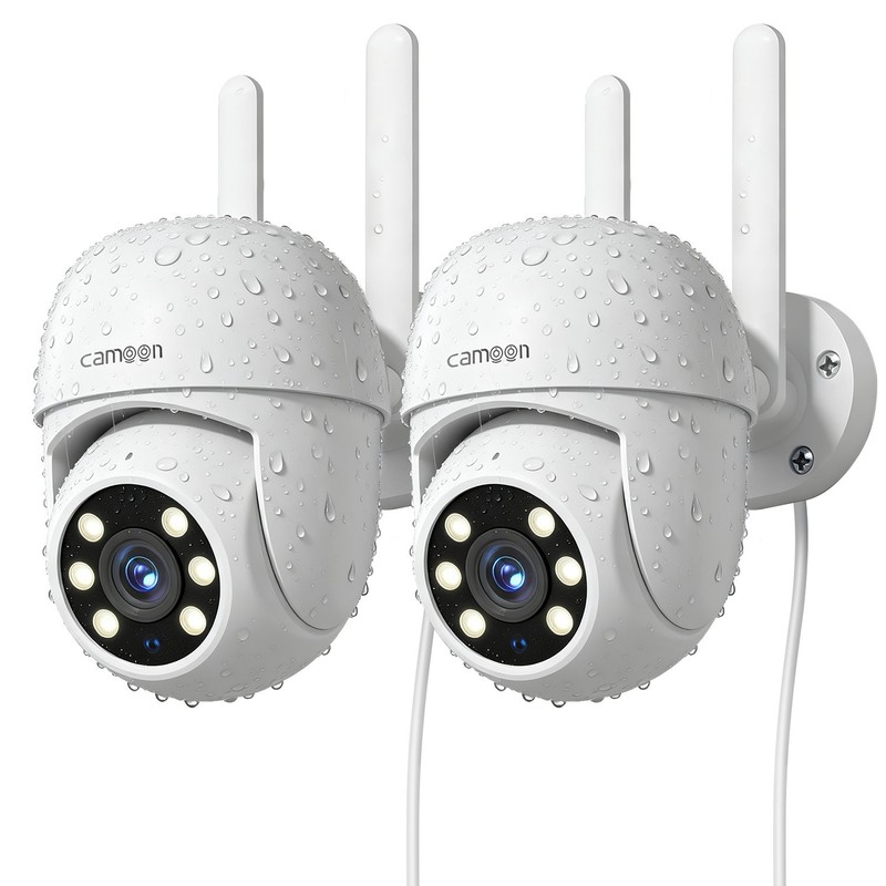 2Pack Outdoor WiFi Home Security Cameras|2.4/5GHz WiFi, Auto Tracking