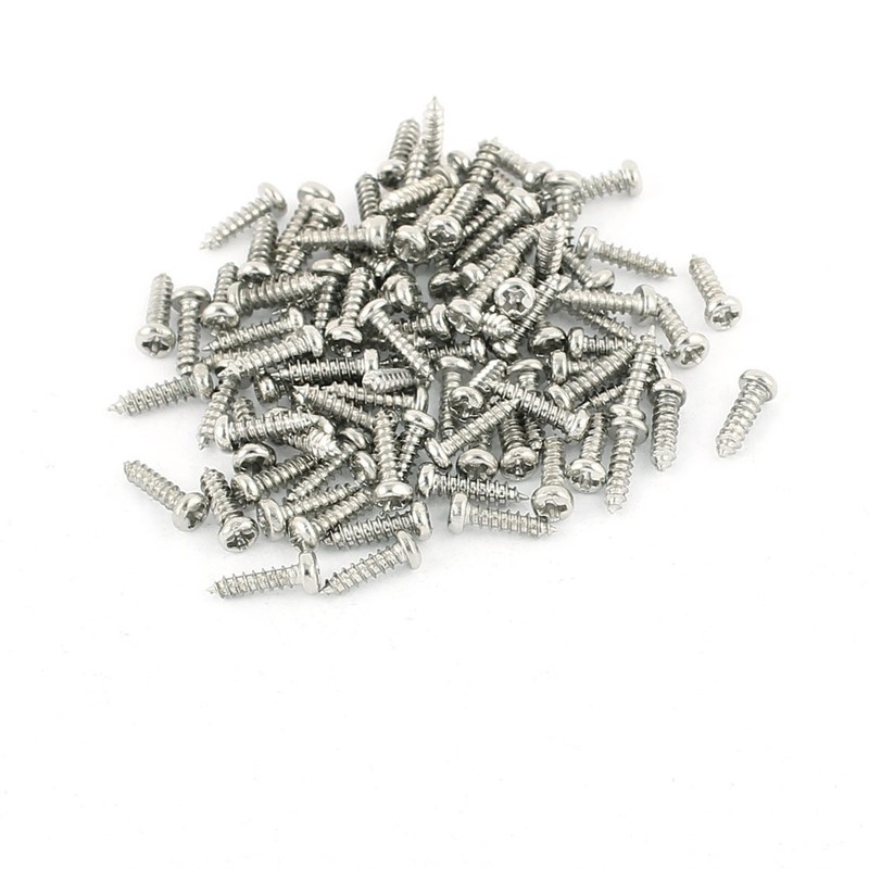 100pcs M2 x 8mm Stainless Steel Phillips Flat Head Self-taping Screws