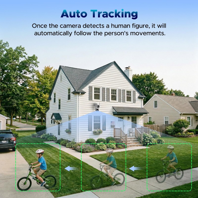 4G LTE Cellular Security Camera, Dual Lens 360° PTZ Auto Tracking, Solar Came... gallery