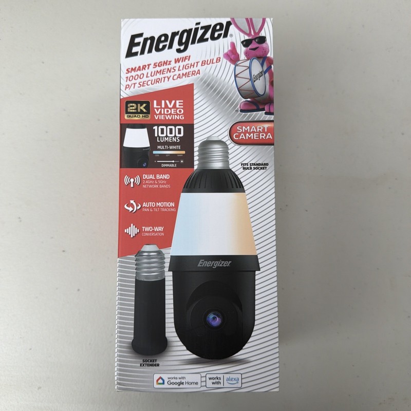NEW Energizer Smart 2k Lightbulb Security Camera 1000 Lumens LED NEW-SEALED