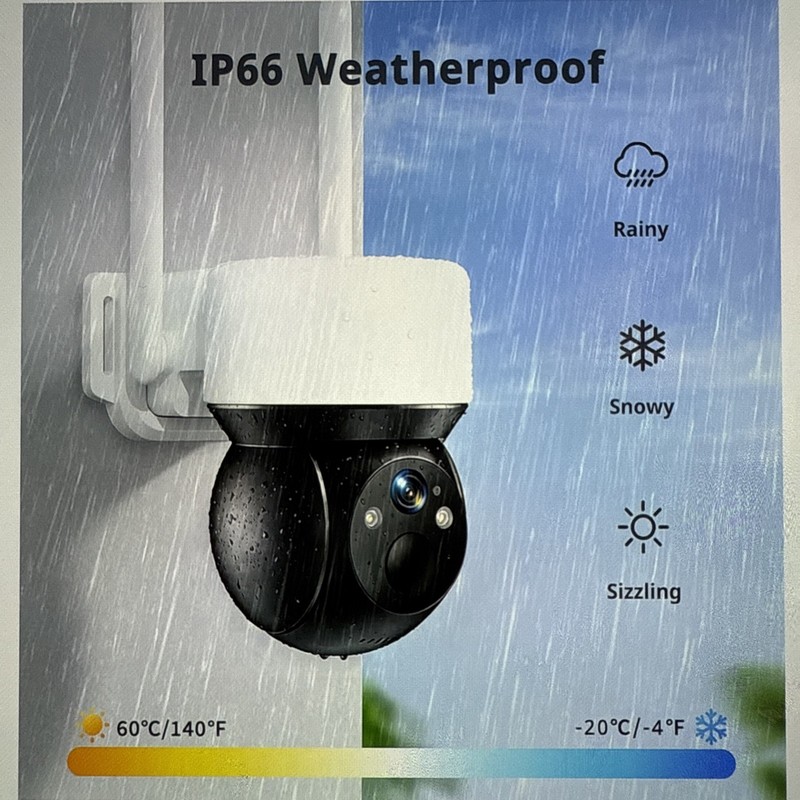 4G LTE Solar Security Camera With SIM, No WiFi, 32GB, 2K, 360° PTZ, IP66, 360° gallery