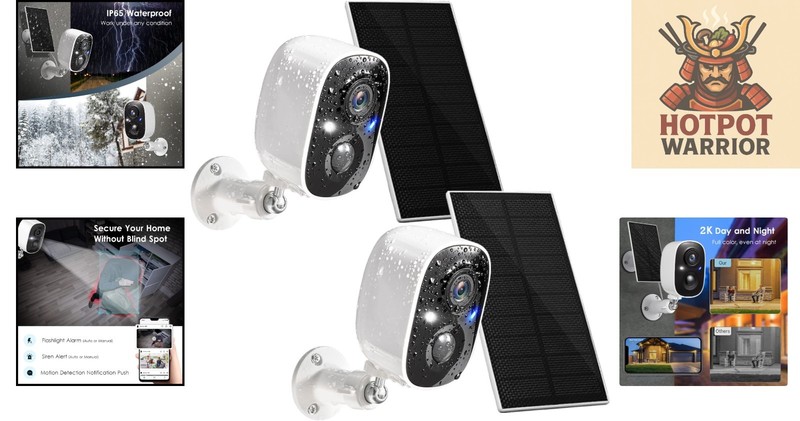 2K Wireless Solar Outdoor Security Cameras - AI Motion Detection & Two-Way Audio gallery