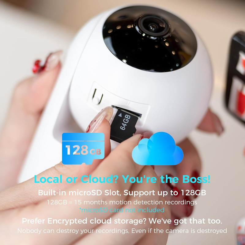 Vicohome 2K Indoor Security Camera, Plug-In, AI Tracking, 24/7 Recording, Pet/Ba gallery
