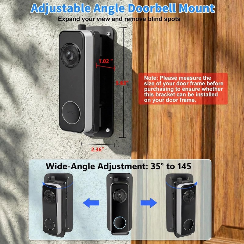 Doorbell Mount for Wyze Battery Video Doorbell and Video Doorbell v2,Wired, 3... gallery