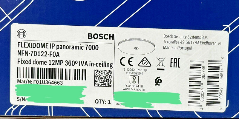 Lot of 4x Bosch NFN-70122-F0A IP Fixed Dome 12MP Camera 360º IVA IC Panoramic gallery