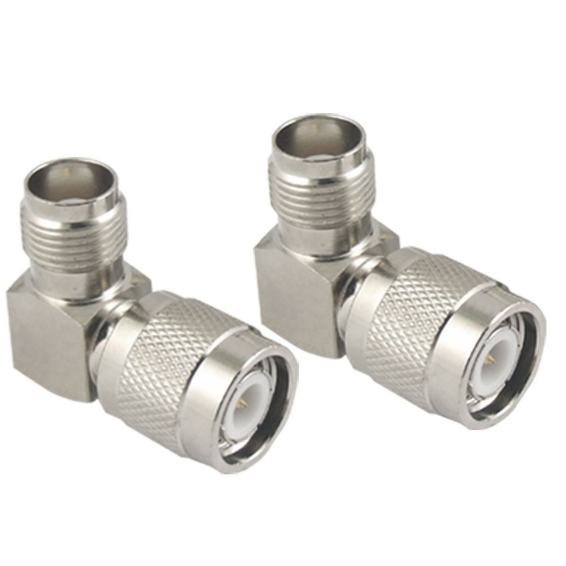 2 Pcs TNC Male to Female 90 Degree RF Coaxial Connector