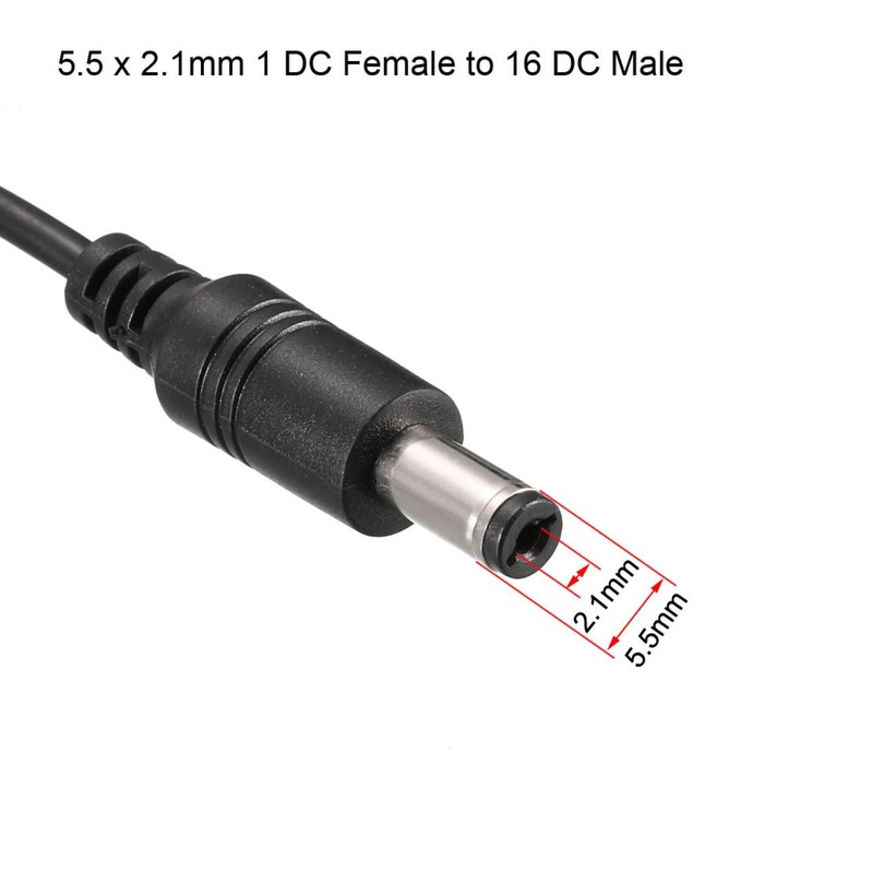 1 DC Female to 16 DC Male 5.5 x 2.1mm Power Extension Wire For CCTV Camera gallery