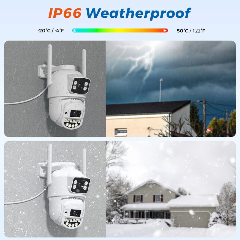 10MP PTZ Wifi IP Camera Dual Lens AI Human Detect ONVIF Surveillance CCTV Camera gallery