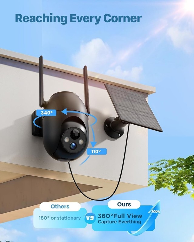 Best Solar Wireless Outdoor Security Camera With Night Vision Motion Sensor 2k gallery
