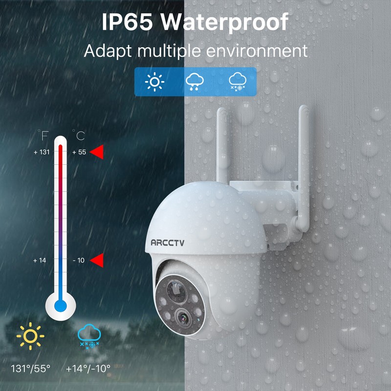 ARCCTV Solar Security Camera 360° PTZ Wireless Battery 2 Way Audio Home Outdoor gallery
