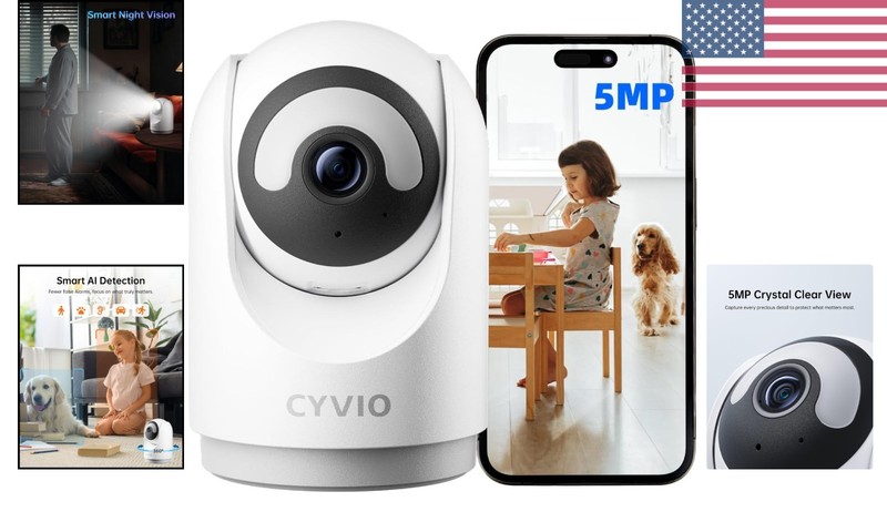Reliable Indoor WiFi Camera - 5MP HD with Smart Motion Detection & Local Storage gallery