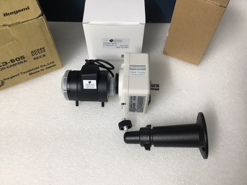 Ikegami ICD-505 Security Color Camera W/ 5-50mm 520TVL Wall Mount Bracket NEW! gallery