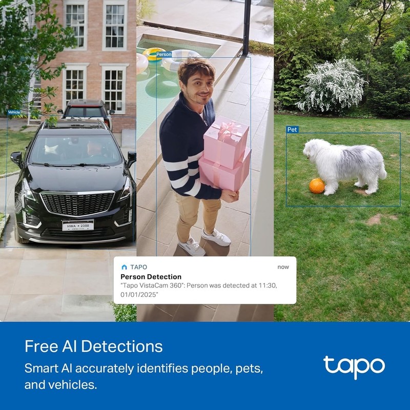 Tapo 4K Outdoor Camera Wireless, Battery w/Solar Panel, White gallery