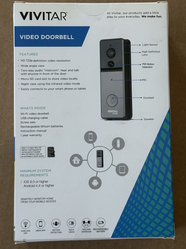 Vivitar DB210 Wireless Video Doorbell Smart Security Camera with Wi-Fi gallery