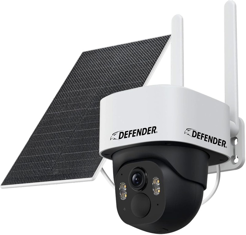 Defender 4G LTE 2K AI Frontier PTZ Wireless Outdoor Security Camera Solar Panel