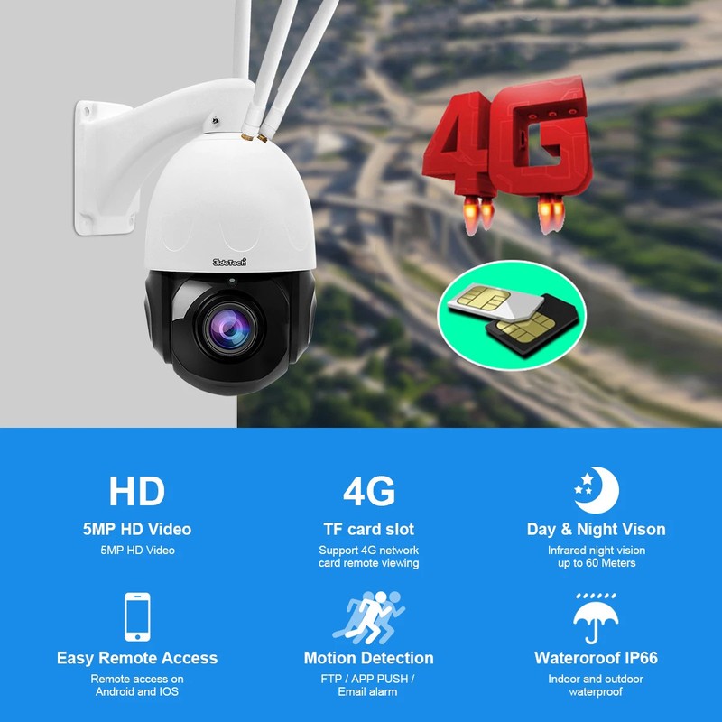 JideTech 5MP WiFi Outdoor IP Camera 20X Zoom Two-Way Audio Support Auto Tracking gallery