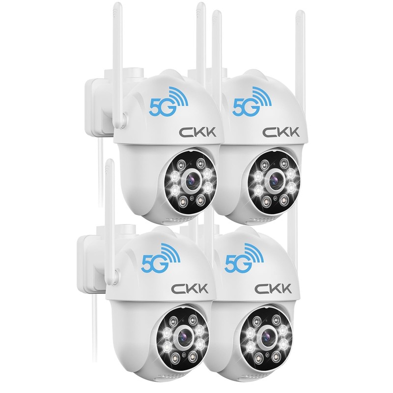2K Security Cameras Outdoor 4Pack, 2.4G/5G WiFi Home Security Cameras, 360 PT…