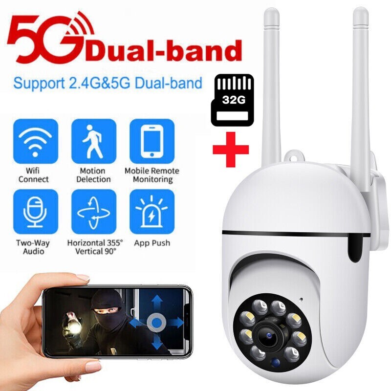 Wireless Security Camera System 1080P HD Outdoor Home 5G Wifi Night Vision Cam