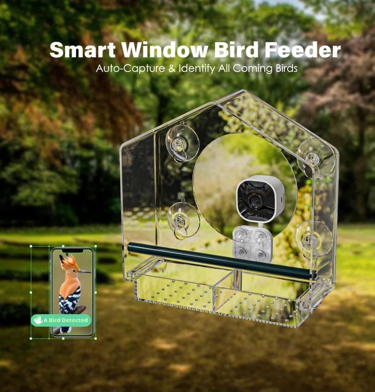VicoHome X22 Bird Feeder Camera with Smart Window - Clear Acrylic gallery