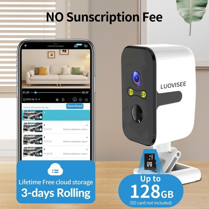 Security Cameras Wireless Outdoor, 2.4G/5G WIFI Magnetic Battery Powered Indo... gallery