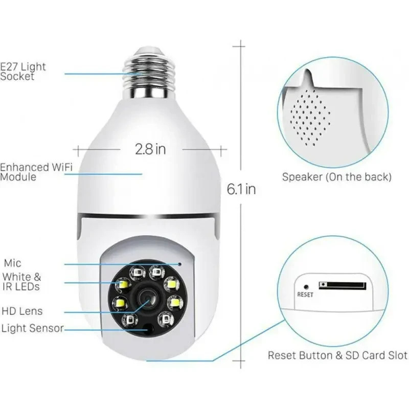 IR E27 Light Bulb Camera 1080P HD Wireless Wifi Smart Home Security Camera gallery