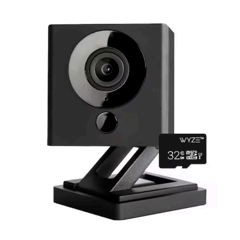 Wyze Cam V2 1080P Indoor WiFI Smart Home Camera Black with 32GB microSDHC Card