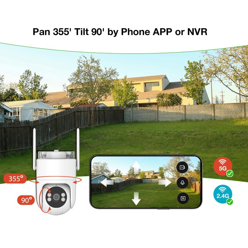 6MP TUYA Security Camera Outdoor, 2.4G/5G WiFi Cameras for Home Security 24/7... gallery