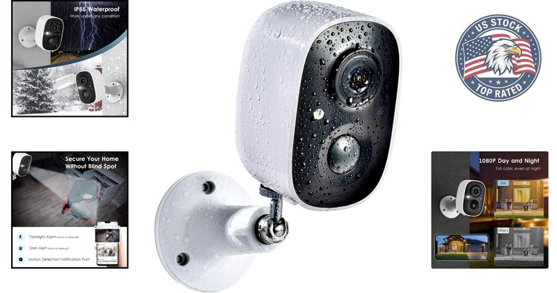 2K Wireless Outdoor Security Camera with Color Night Vision & AI Detection gallery