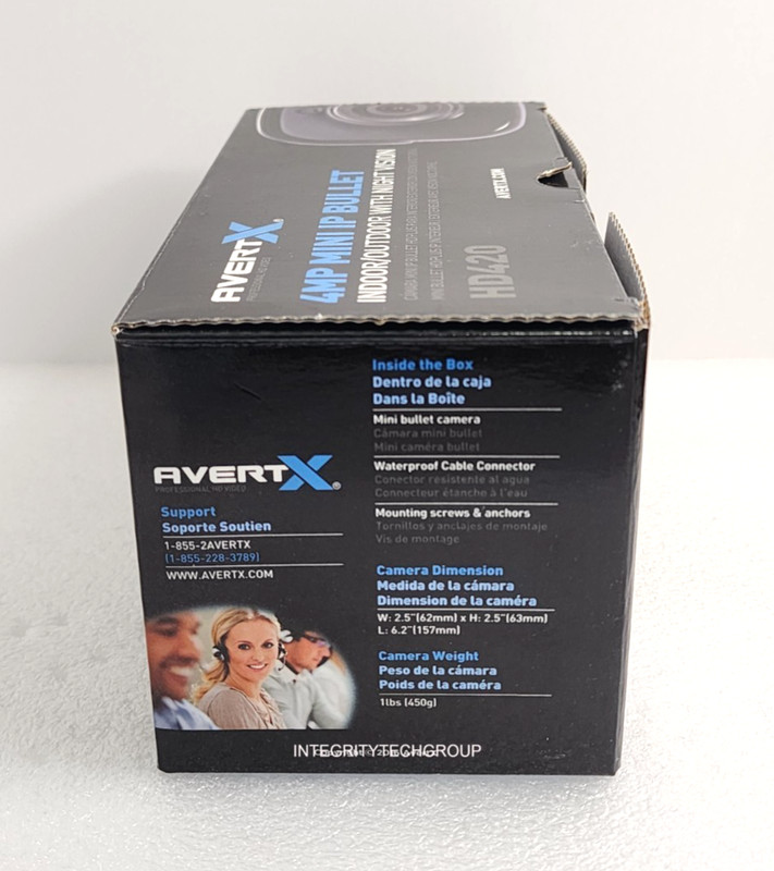 Avertx 4MP Mini IP Bullet In/Outdoor Night Vision Camera AVX-HD420IR HD420, NEW gallery