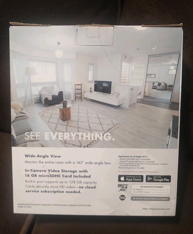 Panasonic Homehawk Indoor 1080p HD Smart Home Monitoring Camera With 16GB Micro gallery