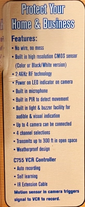 Homeland Security Cameras (Model 00850) 2.4 GHz Wireless Motion Color Camera NEW gallery