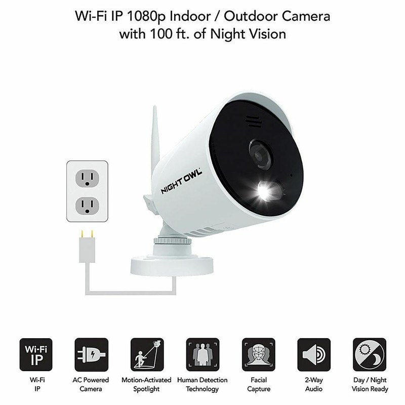 Night Owl 1080p AC Powered Wi-Fi IP Security Camera with Built-In Spotlights gallery