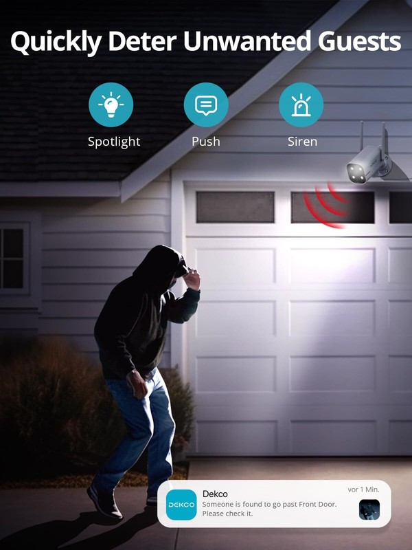 Sistema De 2 Wifi 1080P Camaras Seguridad Para Exterior Casa Interior Con Au... gallery