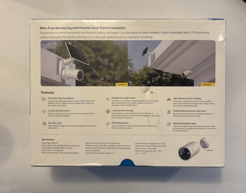 TP Link Tapo MagCam 4K C460 kit Outdoor Wireless Battery Camera & Solar Panel gallery