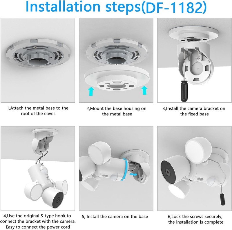 Eave Mount Bracket + Anti-Drop Chain for Google Nest Cam Floodlight - ABS Protec gallery