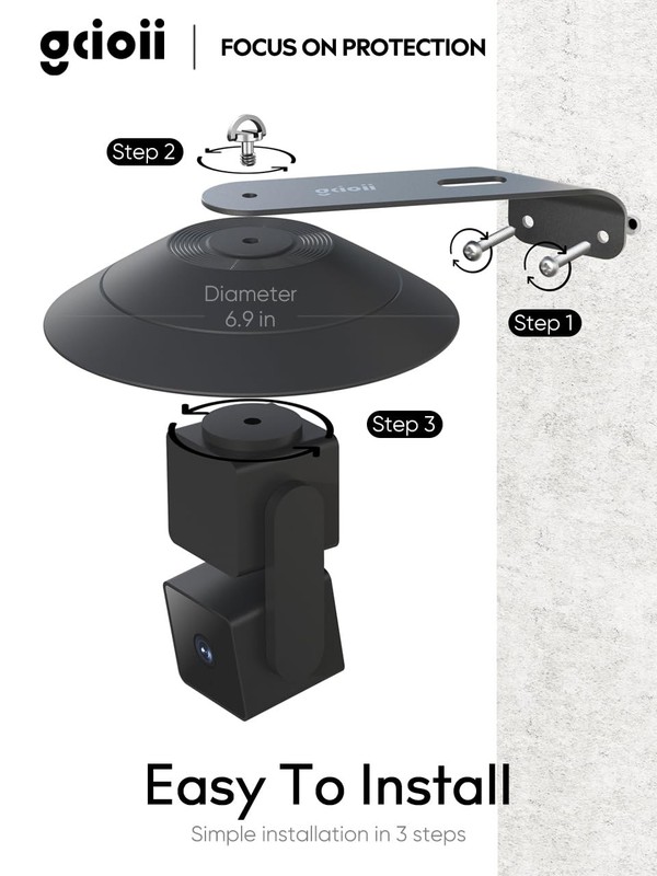 2 Pack Wall Mount for WYZE Cam Pan V3 & Cam Pan V4, Weatherproof Cover and Ou... gallery