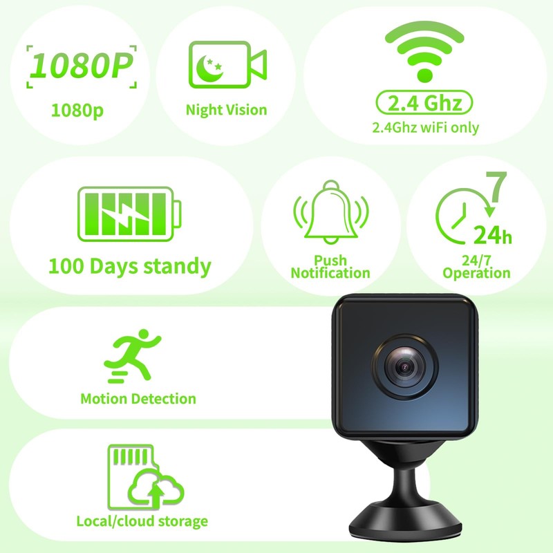 Mini Wireless Camera Home Security cámaras Indoor/Outdoor Cam 1080P HD Small ... gallery