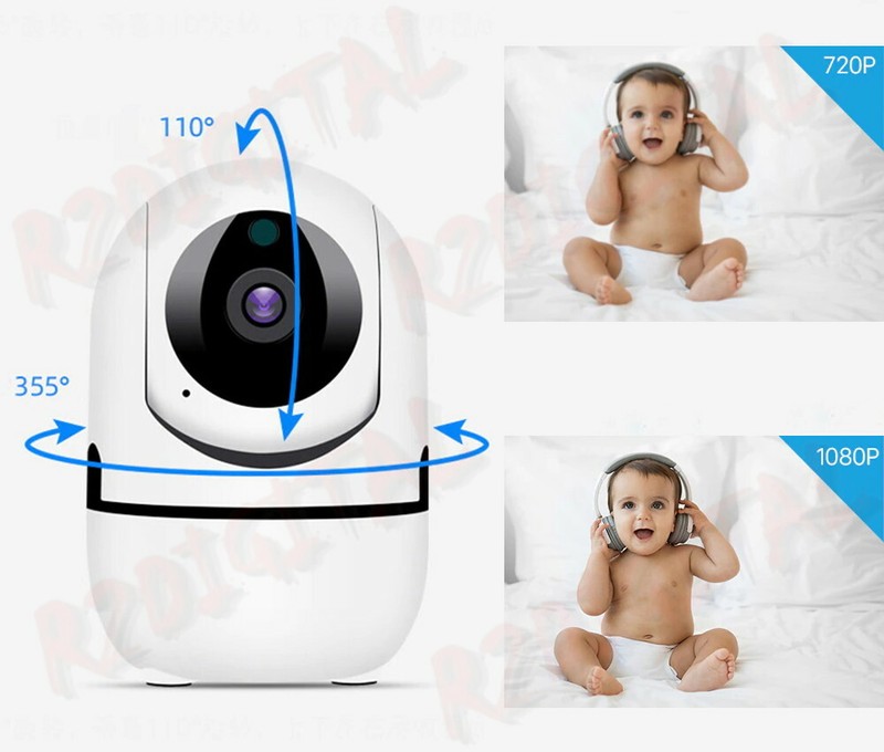 SMART WIFI Surveillance Camera 1080p IPCAM Rotating Infrared Audio gallery