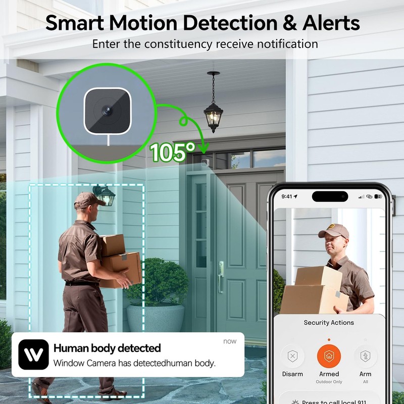 3MP Window Cameras for Home Security,Security Camera, 2K Full Color Night Vis... gallery