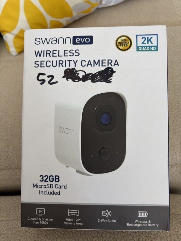Swann EVO Wireless 2K Security Camera 2K Quad HD Wire-Free Local Recording SWIFI