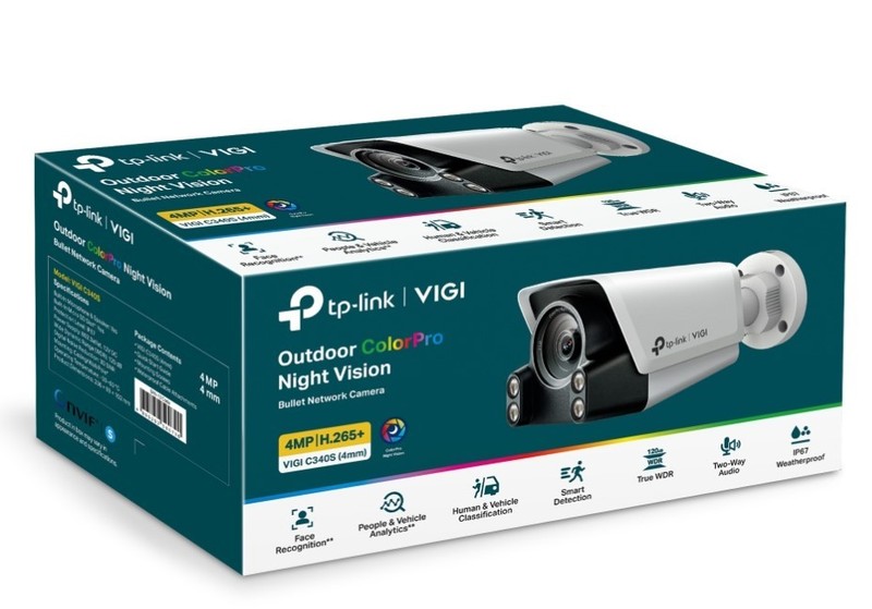 TP-Link VIGI 4MP C340S(4mm) Outdoor ColourPro Night Vision Bullet Network