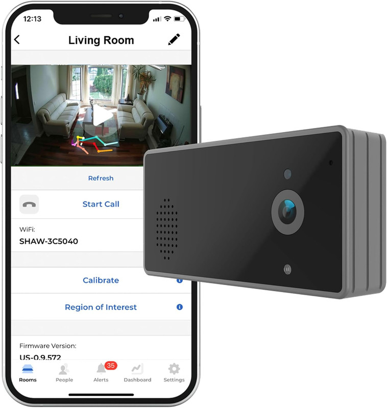 Sentinare Fall Detection & Activity Sensor, Privacy-Preserving Videoless Stick F gallery