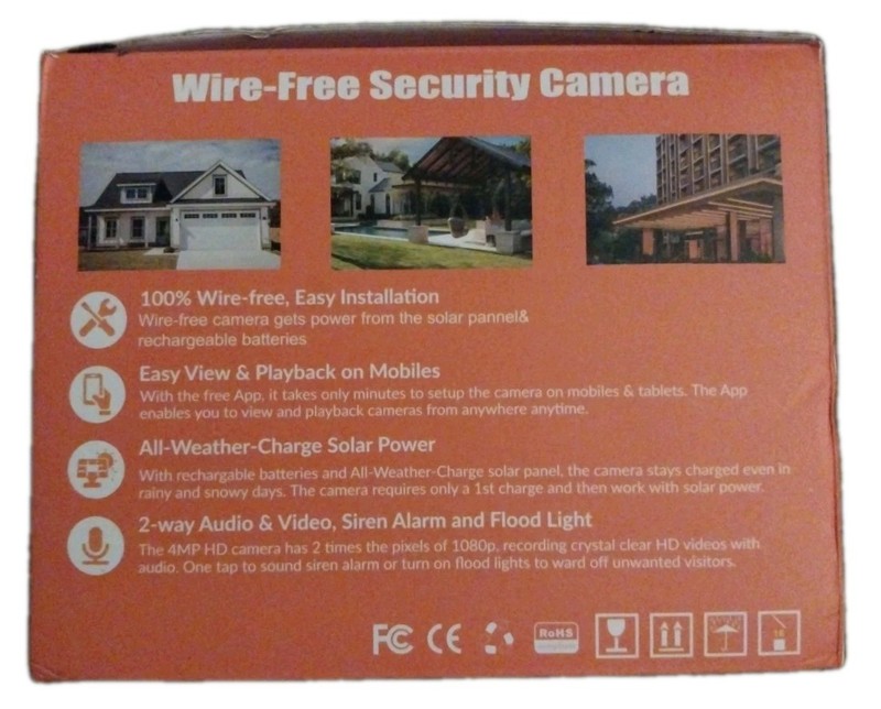 4MP Wireless Camera Solar Power PTZ Home Security w/ Siren Alarm & Flood Light gallery
