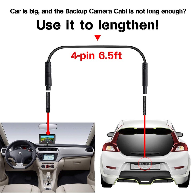 YiePhiot Extension Cord Dash Cam Backup Camera Rear View Mirror Camera Record... gallery