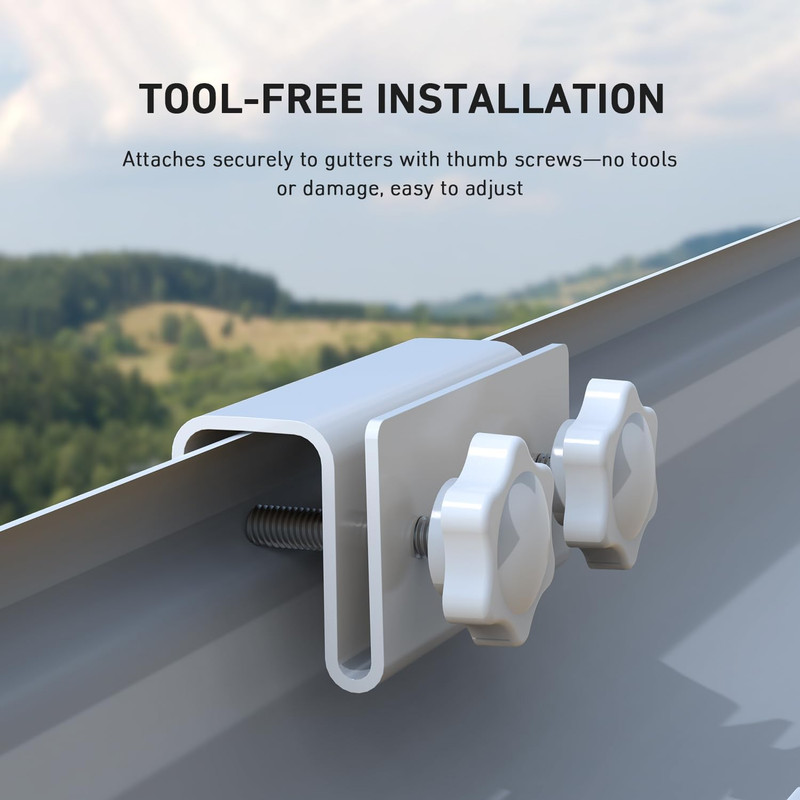 Gutter Mount for Ring, Blink, Eufy, and Arlo Outdoor Security Cameras, No-Drill gallery