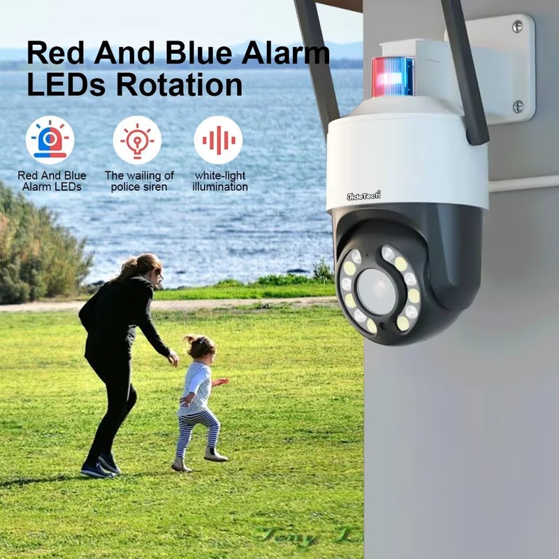 JideTech 5MP 5X Optical Zoom Outdoor Wi-Fi PTZ Security Camera Sound Light Alarm gallery