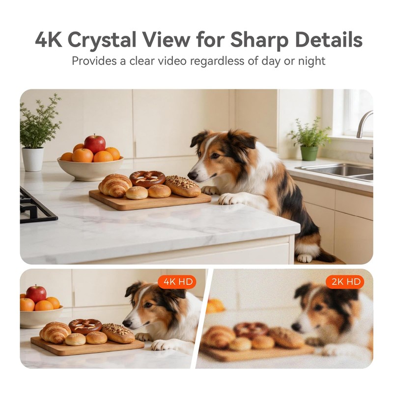4K UHD Indoor Camera, 64G Built-in Storage No Subscription,Pet Camera Indoor ... gallery
